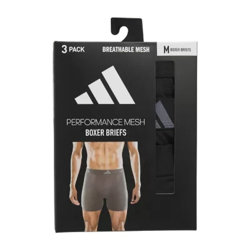 adidas Mens 3 Pack Boxer Briefs