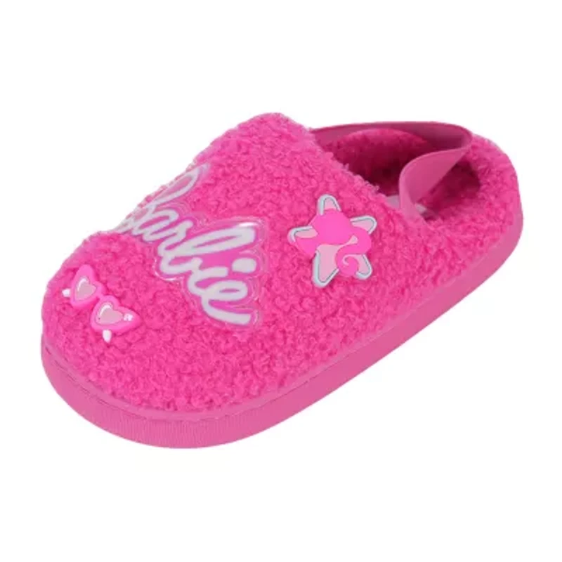 Faux Fur Toddler Girls Barbie Slip-On Slippers
