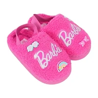 Faux Fur Toddler Girls Barbie Slip-On Slippers