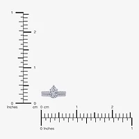 G / Vs2-Si1) Womens 1 CT. T.W. Lab Grown White Diamond 10K Gold Pear Side Stone Bridal Set