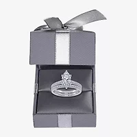 G / Vs2-Si1) Womens 1 CT. T.W. Lab Grown White Diamond 10K Gold Marquise Side Stone Bridal Set