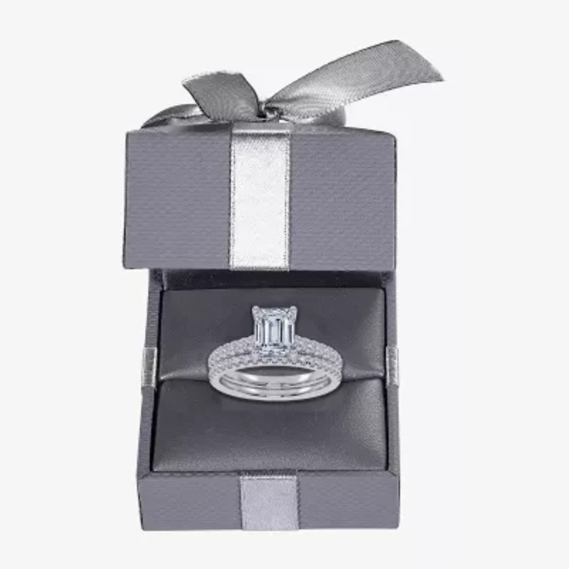 G / Vs2-Si1) Womens 1/2 CT. T.W. Lab Grown White Diamond 10K Gold Side Stone Bridal Set