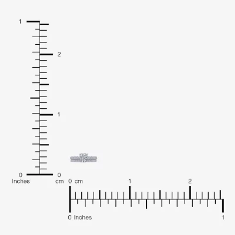 G / Vs2-Si1) Womens 1 CT. T.W. Lab Grown White Diamond 10K Gold Cushion Side Stone Bridal Set