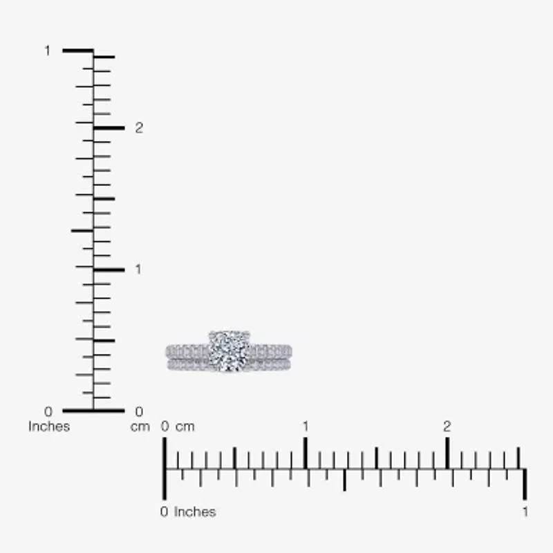 (G / Vs2-Si1) Womens 4 1/2 CT. T.W. Lab Grown White Diamond 10K Gold Cushion Side Stone Bridal Set