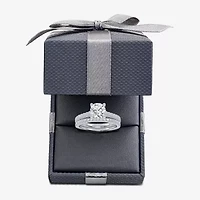 G / Vs2-Si1) Womens 1/ CT. T.W. Lab Grown White Diamond 10K Gold Round Side Stone Bridal Set