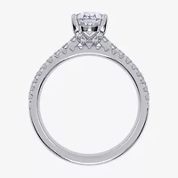 (G / Vs2-Si1) Womens 3 1/2 CT. T.W Lab Grown White Diamond 10K Gold Pear Side Stone Bridal Set