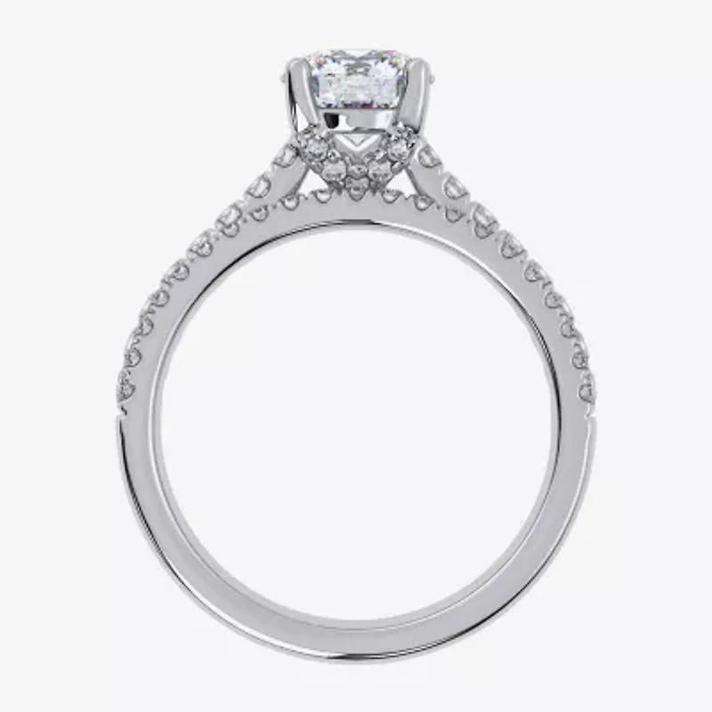 (G / Vs2-Si1) Womens 3 1/2 CT. T.W Lab Grown White Diamond 10K Gold Round Side Stone Bridal Set