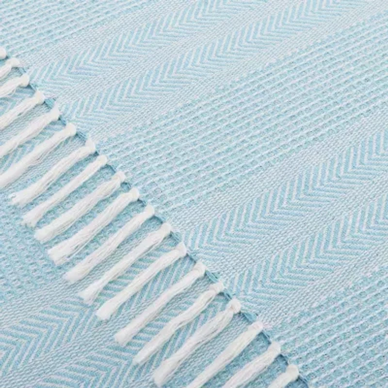 Oceanfront Resort Textured Stripe Throw