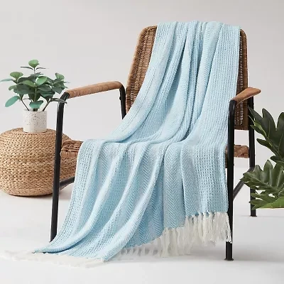 Oceanfront Resort Textured Stripe Throw