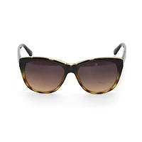 Adrienne Vittadini Wrapped Cateye With Top Brow Bar Inlay Womens Uv Protection Cat Eye Sunglasses
