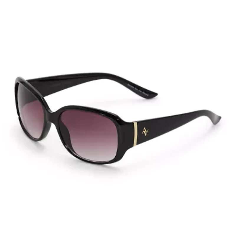 Adrienne Vittadini Basic With Metal Bar Hinge Womens Uv Protection Rectangular Sunglasses