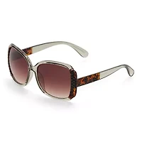 Adrienne Vittadini Femme With Metal Bar N Quilted Detail Womens Uv Protection Square Sunglasses
