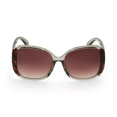 Adrienne Vittadini Femme With Metal Bar N Quilted Detail Womens Uv Protection Square Sunglasses