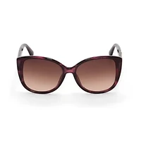 Adrienne Vittadini Rounded Modern Cateye Metal Bar Womens Uv Protection Cat Eye Sunglasses