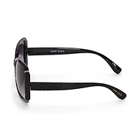 Adrienne Vittadini Femme Rectangle Metal Bar N Quilted Detail Womens Uv Protection Square Sunglasses