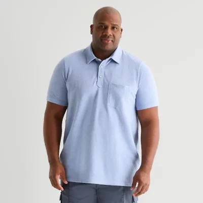 mutual weave Big and Tall Mens Regular Fit Easy-on + Easy-off Adaptive Short Sleeve Polo Shirt