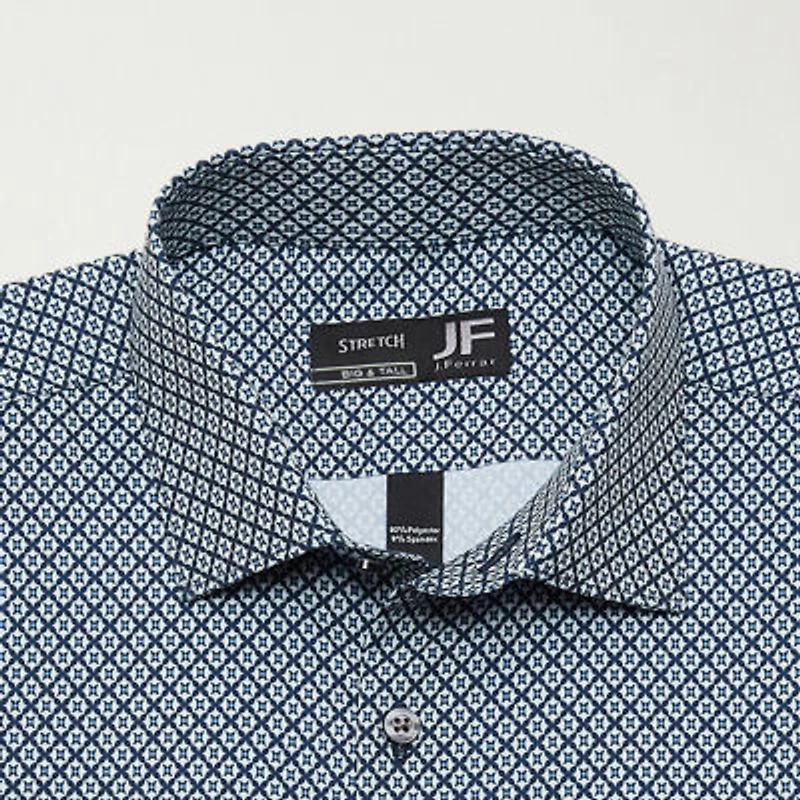 J. Ferrar Big and Tall Mens Regular Fit Easy Care Stretch Fabric Long Sleeve Dress Shirt