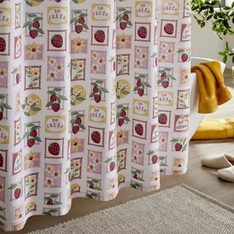 Home Expressions Stamps & Berries Shower Curtain