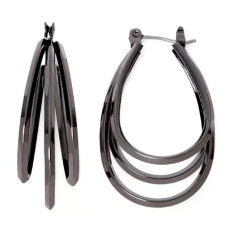 Liz Claiborne Layered Womens 1 Inch Hypoallergenic Hoop Earrings