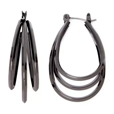 Liz Claiborne Layered Womens 1 Inch Hypoallergenic Hoop Earrings