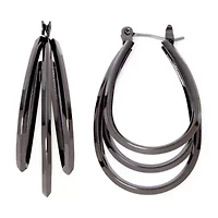 Liz Claiborne Layered Womens 1 Inch Hypoallergenic Hoop Earrings