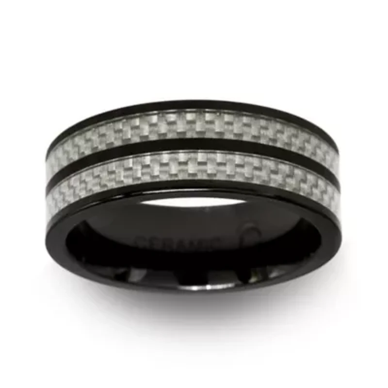 Mens 6MM Ceramic Wedding Band