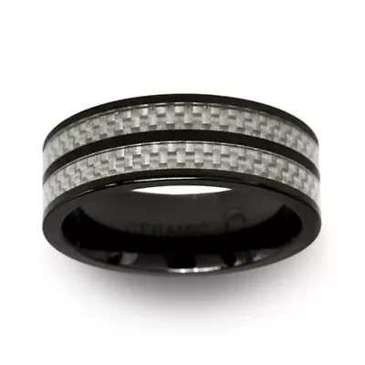 Mens 6MM Ceramic Wedding Band