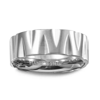 Mens 9M Stainless Steel Wedding Band