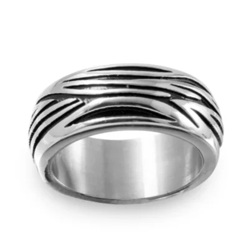 Mens 9M Stainless Steel Wedding Band