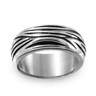 Mens 9M Stainless Steel Wedding Band