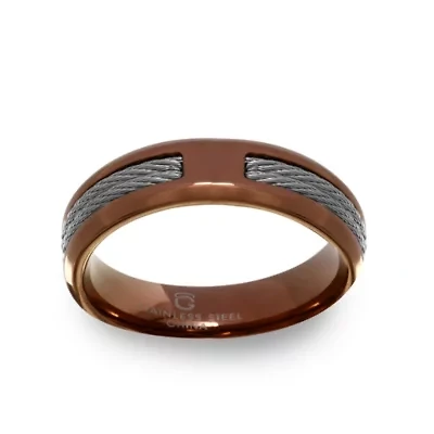 Mens 7MM Stainless Steel Wedding Band