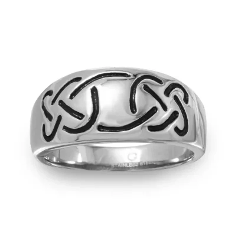 Mens 8MM Stainless Steel Wedding Band