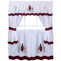 Cabernet 3-pc. Rod Pocket Kitchen Curtains & Drapes Window Set