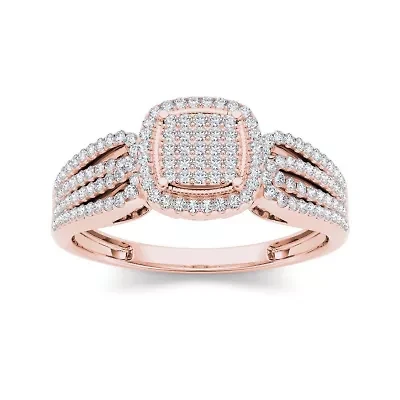 1/3 CT.T.W. Natural Diamond 10K Rose Gold Engagement Ring