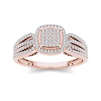 1/3 CT.T.W. Natural Diamond 10K Rose Gold Engagement Ring