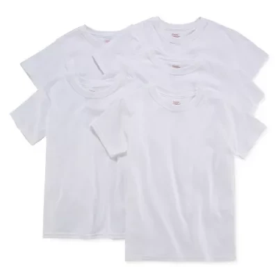 Hanes Ultimate Little & Big Boys 5 Pack Moisture-Wicking Crew Neck Short Sleeve T-Shirt