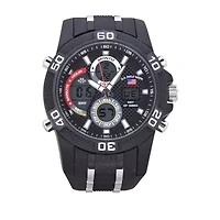 U.S. Polo Assn. Mens Black Strap Watch Us9724jc
