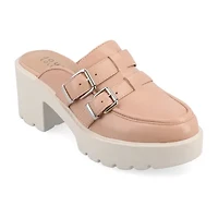 Journee Collection Brydie Womens Moc Closed Toe Block Heel Pumps