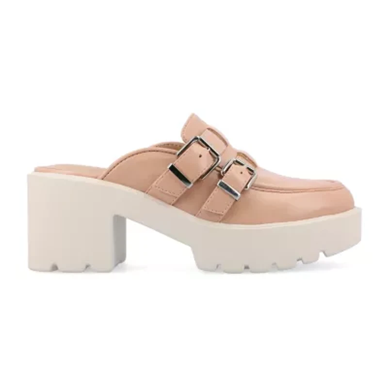 Journee Collection Brydie Womens Moc Closed Toe Block Heel Pumps
