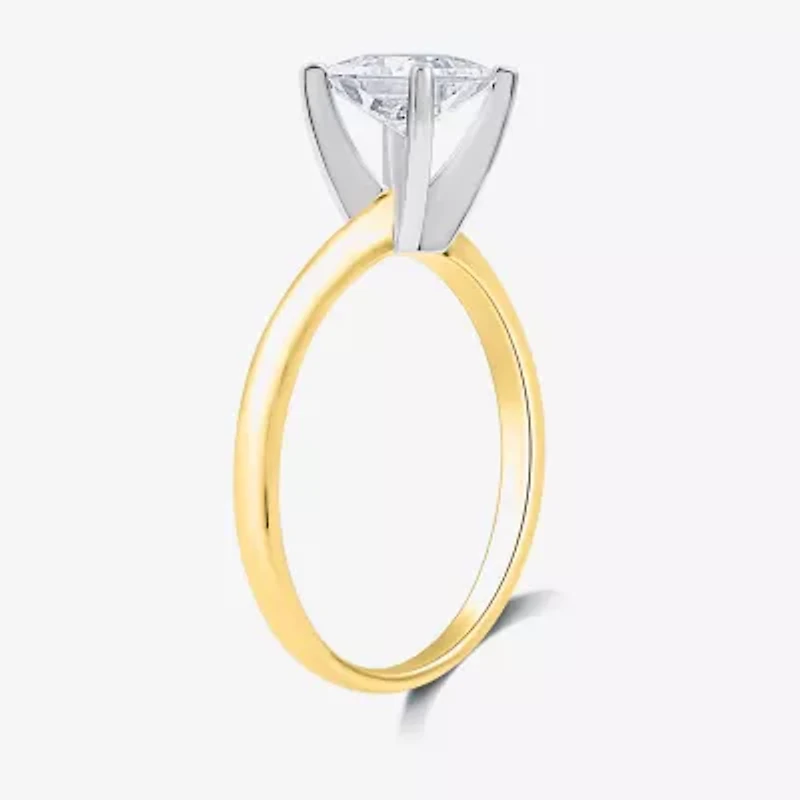 (G-H / Si1-Si2) Womens 1 CT. Lab Grown White Diamond 14K Gold Solitaire Engagement Ring