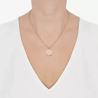 Limited Quantities! Aries Womens Lab Created White Crystal 14K Rose Gold Over Silver 14K Rose Gold Circle 20 Inch Pendant Necklace