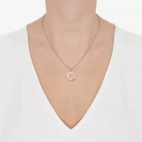 Limited Quantities! Sagitarius Womens Lab Created White Crystal 14K Rose Gold Over Silver 14K Rose Gold Circle 20 Inch Pendant Necklace