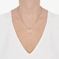 Limited Quantities! Pisces Womens Lab Created White Crystal 14K Rose Gold Over Silver 14K Rose Gold Circle 20 Inch Pendant Necklace