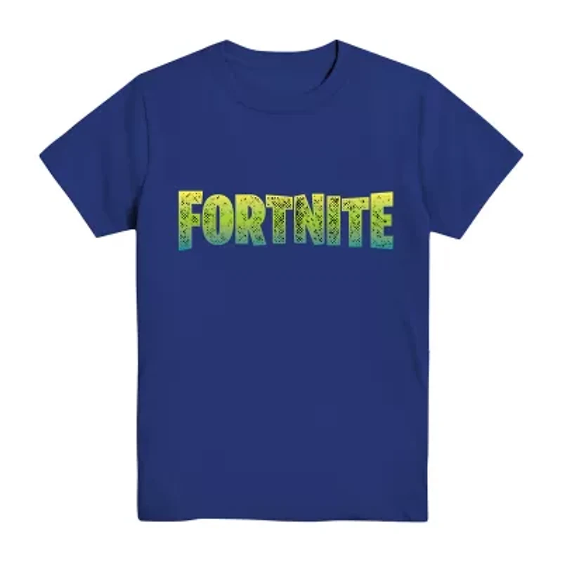 Big Kid Boys Crew Neck Short Sleeve Regular Fit Fortnite Graphic T-Shirt