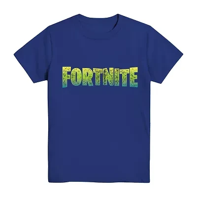 Big Kid Boys Crew Neck Short Sleeve Regular Fit Fortnite Graphic T-Shirt