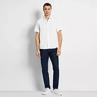 Van Heusen Performance Mens Short Sleeve Regular Fit Stretch Fabric Button-Down Shirt