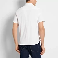 Van Heusen Performance Mens Short Sleeve Regular Fit Stretch Fabric Button-Down Shirt