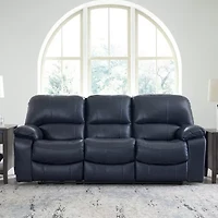 Signature Design By Ashley Leesworth Dual Power Leather Reclining Sofa