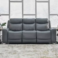Signature Design By Ashley® Mindanao Dual Power Leather Reclining Sofa