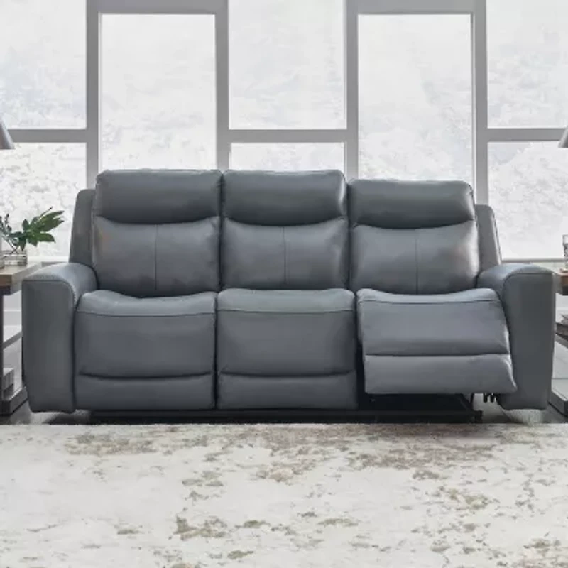Signature Design By Ashley® Mindanao Dual Power Leather Reclining Sofa